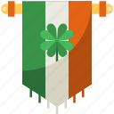 banner, ireland, flag, irish, shamrock, celebration, st patricks day