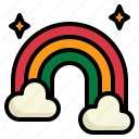 rainbow, cloud, star, weather, festival