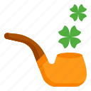 leprechaun, pipe, clover, leaf, shamrock, ireland, st, patricks, day