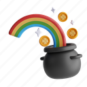 rainbow, cauldron, saint patrick, celebration 
