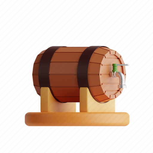 Beer, barrel, wooden, alcohol 3D illustration - Download on Iconfinder