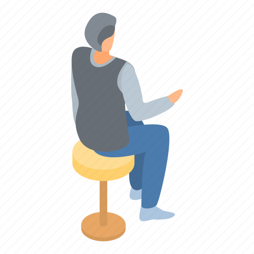 Business, cartoon, chair, isometric, man, round, woman icon - Download on Iconfinder