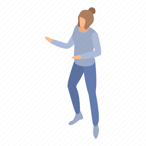 Business, cartoon, girl, isometric, student, talking, woman icon - Download on Iconfinder