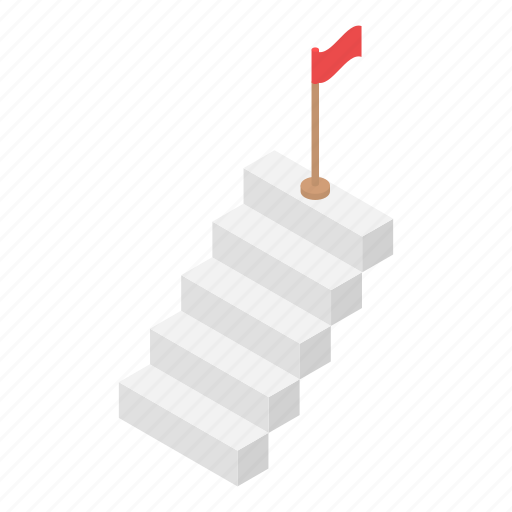 Business, cartoon, hand, isometric, logo, stairs, target icon - Download on Iconfinder