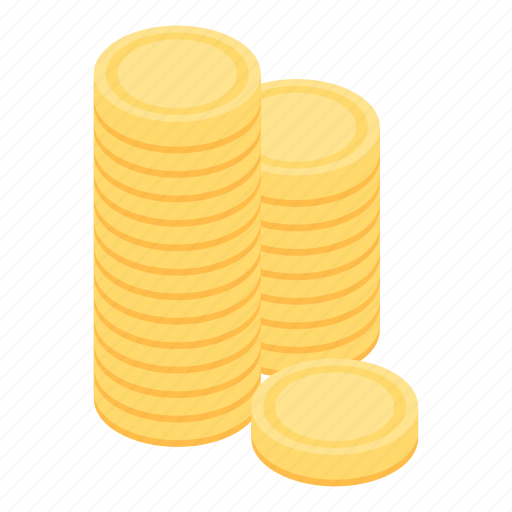 Business, cartoon, coins, gold, isometric, money, stack icon - Download on Iconfinder