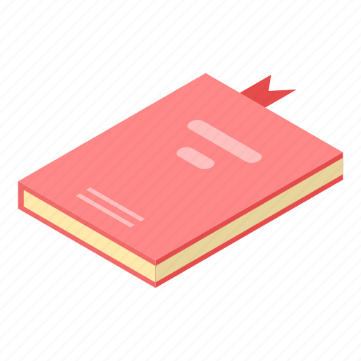 Book, cartoon, isometric, office, paper, red, school icon - Download on Iconfinder