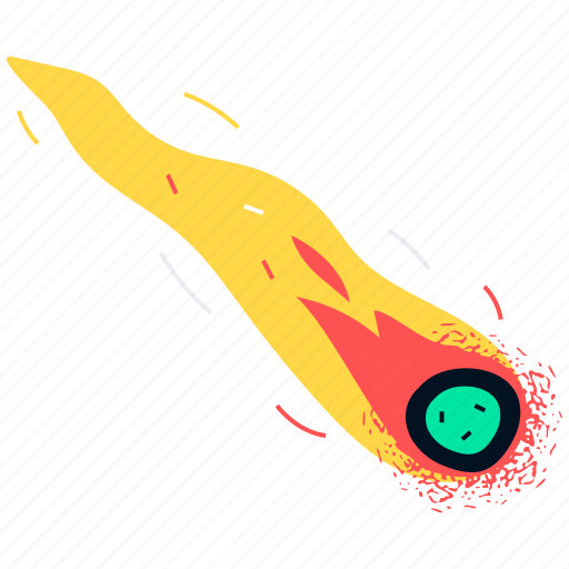 Comet, asteroid, meteorite, fire trail icon - Download on Iconfinder