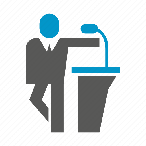 Business, conference, man, mic, people, podium, speaker icon - Download on Iconfinder