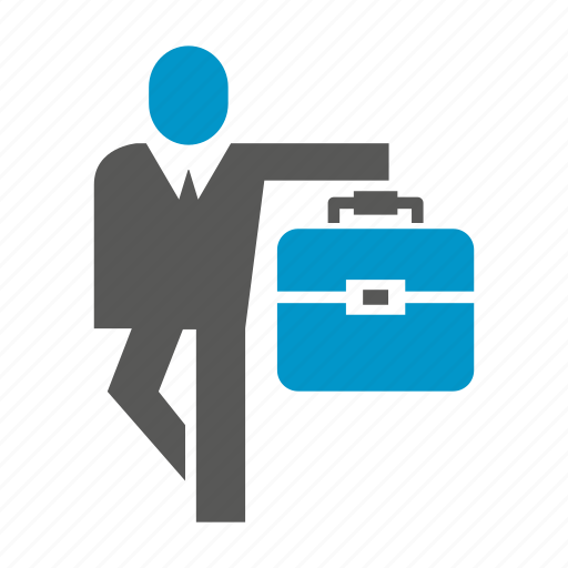 Bag, briefcase, business people, people, stand icon - Download on Iconfinder