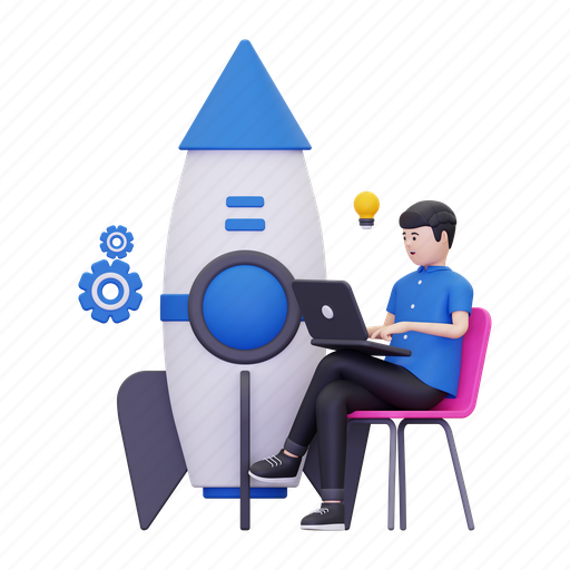 Startup, business, company, work, successful, idea, innovation 3D illustration - Download on Iconfinder