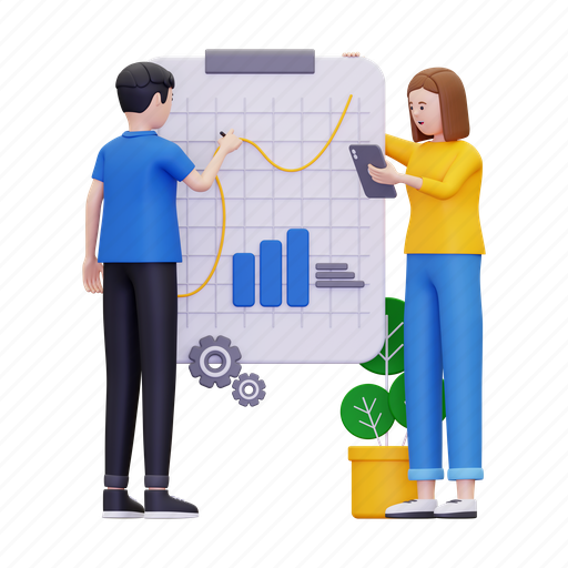 Startup, business, company, work, successful, teamwork, project 3D illustration - Download on Iconfinder