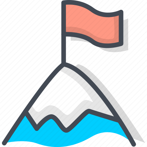 Business, filled, flag, mountain, outline, peak icon - Download on Iconfinder