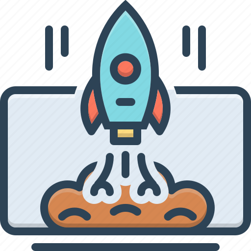 Development, innovation, project, rocketship, spacecraft, spaceship, startup launch icon - Download on Iconfinder