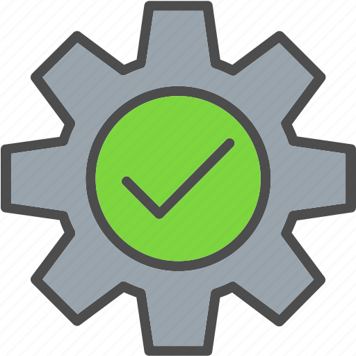 Check, cogwheel, ecommerce, gear, setting icon - Download on Iconfinder