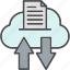 transfer, data, traffic, cloud, document 
