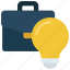 business, ideas, light, bulb, briefcase 