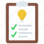 idea, checklist, tasks, clipboard, tick 