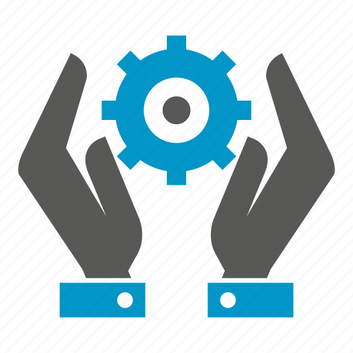 Cog, gear, hand, hold, save icon - Download on Iconfinder