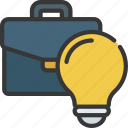 business, ideas, light, bulb, briefcase