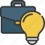 business, ideas, light, bulb, briefcase 