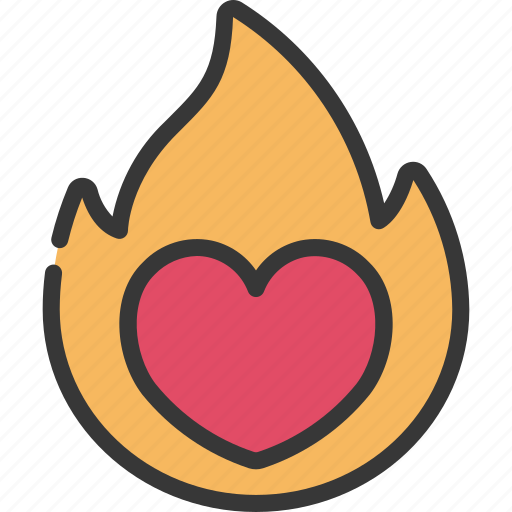 Passion, passionate, heart, fire, burning icon - Download on Iconfinder