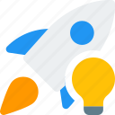 rocket, and, lamp, startup, business