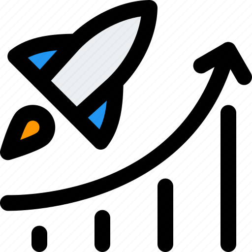 Flying, rocket, and, chart, startup, business icon - Download on Iconfinder