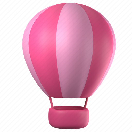 Transportation, hot, air, balloon, travel, transport, fly 3D illustration - Download on Iconfinder