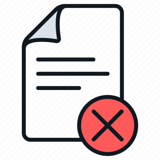 Declined, delete, denied, document, paper icon - Download on Iconfinder