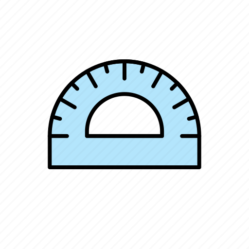 Protractor, geometry, school, math, angle icon - Download on Iconfinder