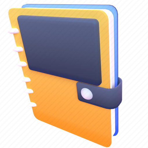 Notebook, dinamic 3D illustration - Download on Iconfinder