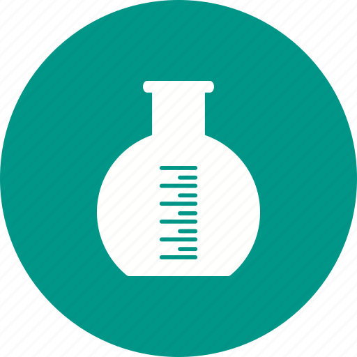 Flask, laboratory, round, science, solution, test, water icon - Download on Iconfinder