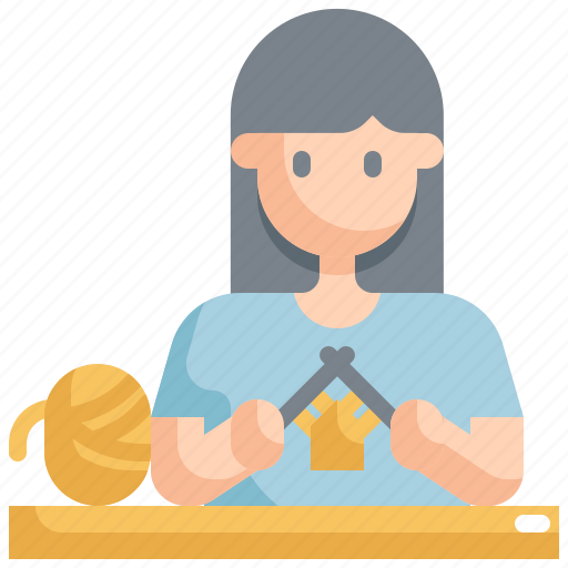 Activity, avatar, cloth, knitting, woman, yarn icon - Download on Iconfinder