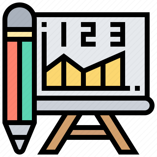 Calculation, chart, math, pencil, whiteboard icon - Download on Iconfinder