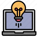 computational, thinking, logic, laptop, lightbulb, light, bulb, idea, reason
