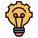 solution, idea, innovation, bulb, realization, think, gear, electronics, light