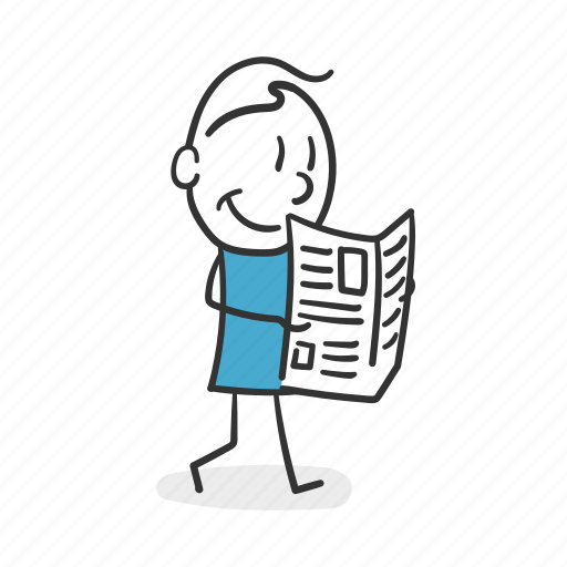 Newspaper, read, business, economy, daily, finance, happy icon - Download on Iconfinder