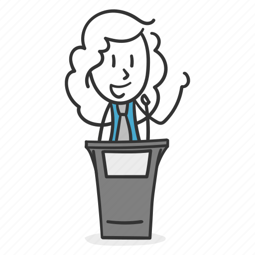 Stage, speech, podium, speaker, businesswoman, audience, auditorium icon - Download on Iconfinder