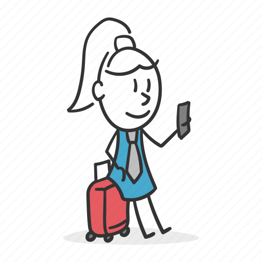 Suitcase, business, passenger, businesswoman, travel, transport, carry on icon - Download on Iconfinder