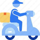 delivery courier, courier, delivery, bicycle, motorcycle, scooter, delivery man, logistics, scooter delivery