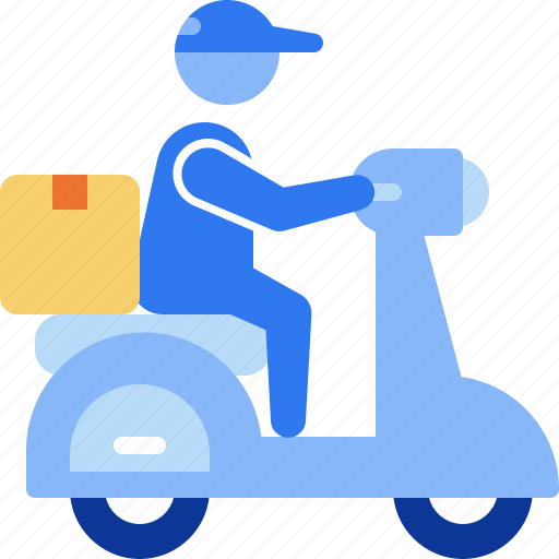 Delivery courier, courier, delivery, bicycle, motorcycle, scooter, delivery man icon - Download on Iconfinder