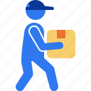 delivery man, delivery, shipping, package, courier, online shopping, ecommerce, online shop, stick figure
