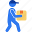 delivery man, delivery, shipping, package, courier, online shopping, ecommerce, online shop, stick figure 