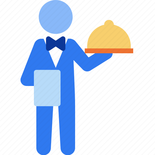 Waiter, serving, food, serve, restaurant, cafe, bistro icon - Download on Iconfinder
