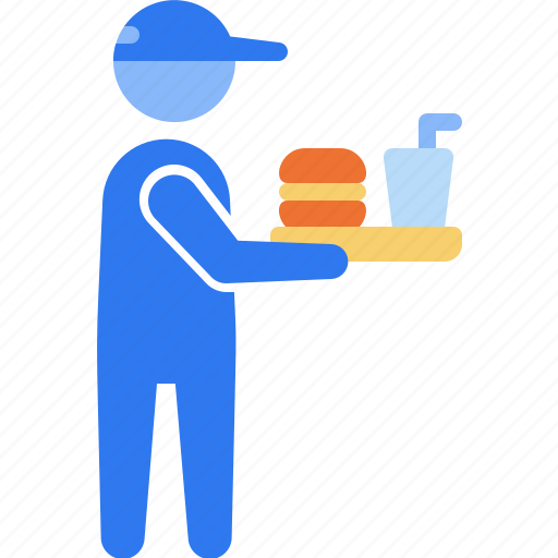 Fast food, waiter, burger, service, takeaway, take away, restaurant icon - Download on Iconfinder