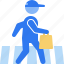 food delivery, courier, delivery man, takeaway, take away, restaurant, food, stick figure 