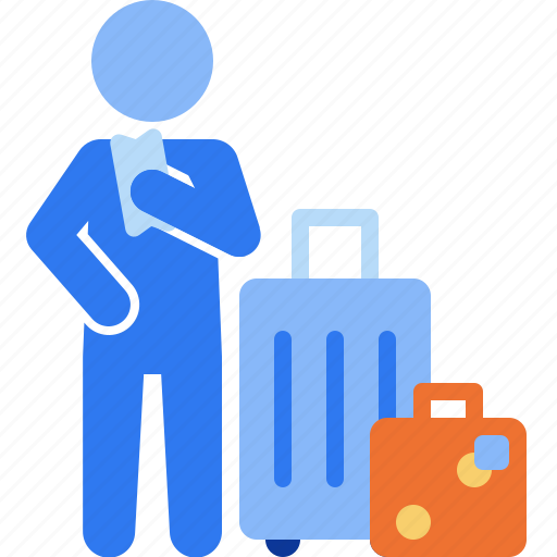 Ticket, checking, boarding, travel, trip, stick figure icon - Download on Iconfinder