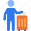 traveler, passenger, luggage, travel, holiday, trip, stick figure 