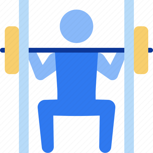 Squat, weightlifting, weightlifter, fitness, gym, bodybuilding, barbell icon - Download on Iconfinder