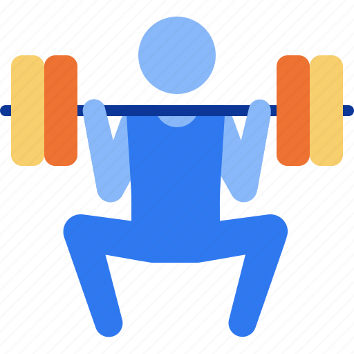 Weightlifting, squat, weightlifter, fitness, gym, bodybuilding, barbell icon - Download on Iconfinder